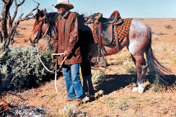 Bushman and horse outback Australia