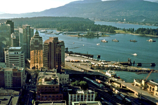 Aerial view of vancouver in the 1970s