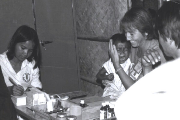 Anne Watts, Solina and young child Save The Children hospital Thailand